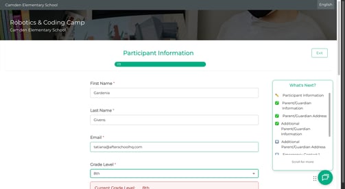 Registration warning message for blocked incoming grade student